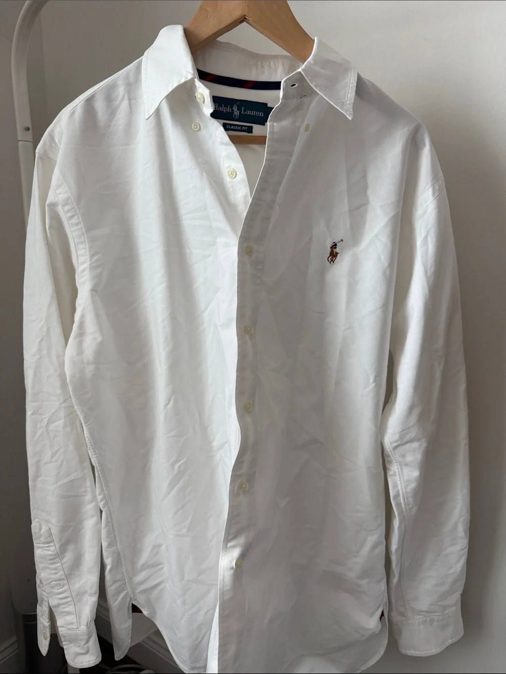 Ralph Lauren White Long-Sleeve Oxford Shirt with Pony Logo - Picture 2 of 11